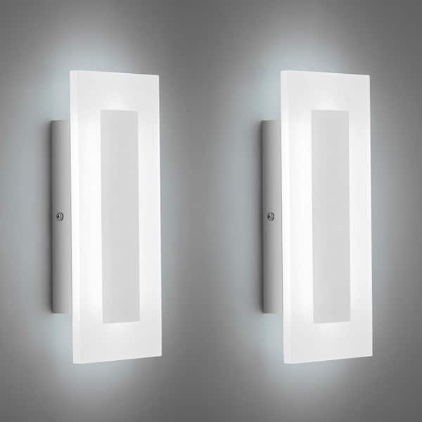 LMQNINE ‎Chrome Modern LED Acrylic Wall Sconce Warm White Light Chrome 6000K for Bedroom Corridor Stairs Bathroom