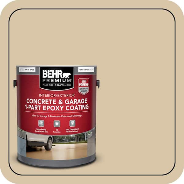 1 gal. #MQ2-23 Almond Butter Self-Priming 1-Part Epoxy Satin Interior/Exterior Concrete and Garage Floor Paint