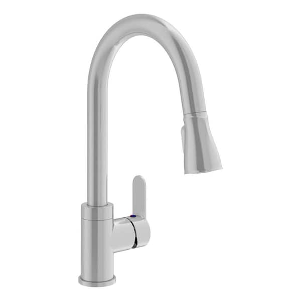 Symmons Identity Single Handle Pull-Down Sprayer Kitchen Faucet in Stainless Steel (1.5 GPM)