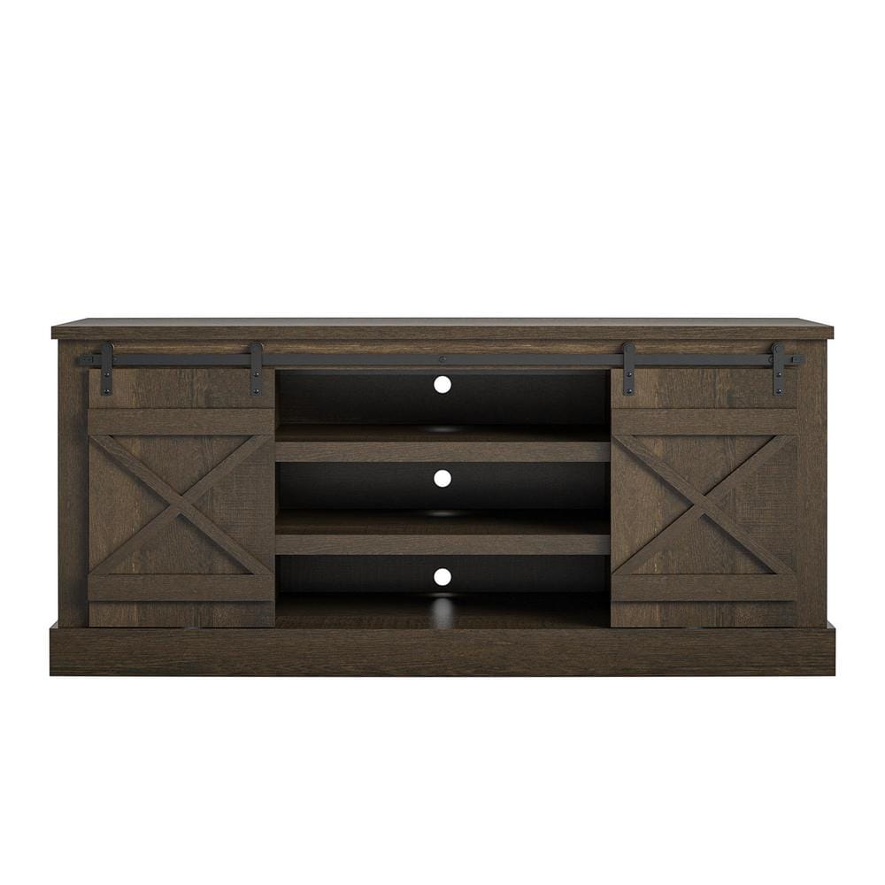 Bayshore Heights 60 in. Brown Oak TV Stand Fits TVs up to 70 in.