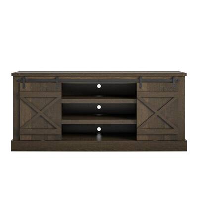 Bayshore Heights 60 in. Brown Oak TV Stand Fits TV's up to 70 in.