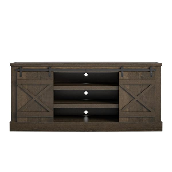 Ameriwood Home Bayshore Heights 60 in. Brown Oak TV Stand Fits TV's up to 70 in.