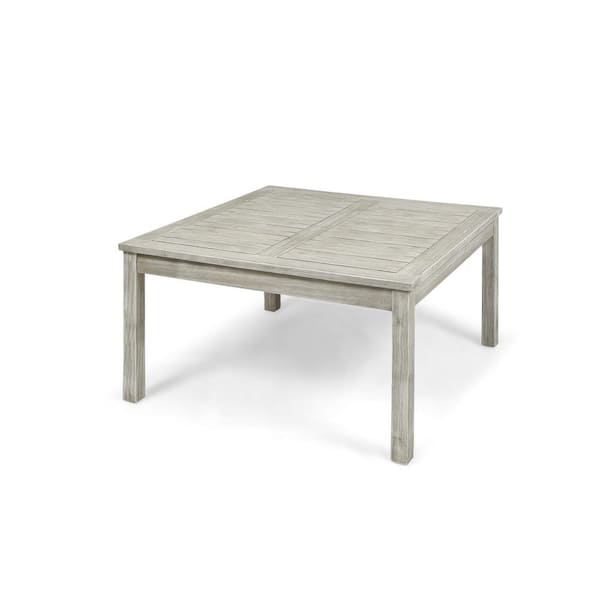 Noble House Giancarlo Weathered Gray Acacia Wood Outdoor Patio Coffee Table