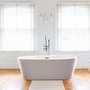 Vanity Art Antony 63 in. Acrylic Flatbottom Freestanding Bathtub in ...