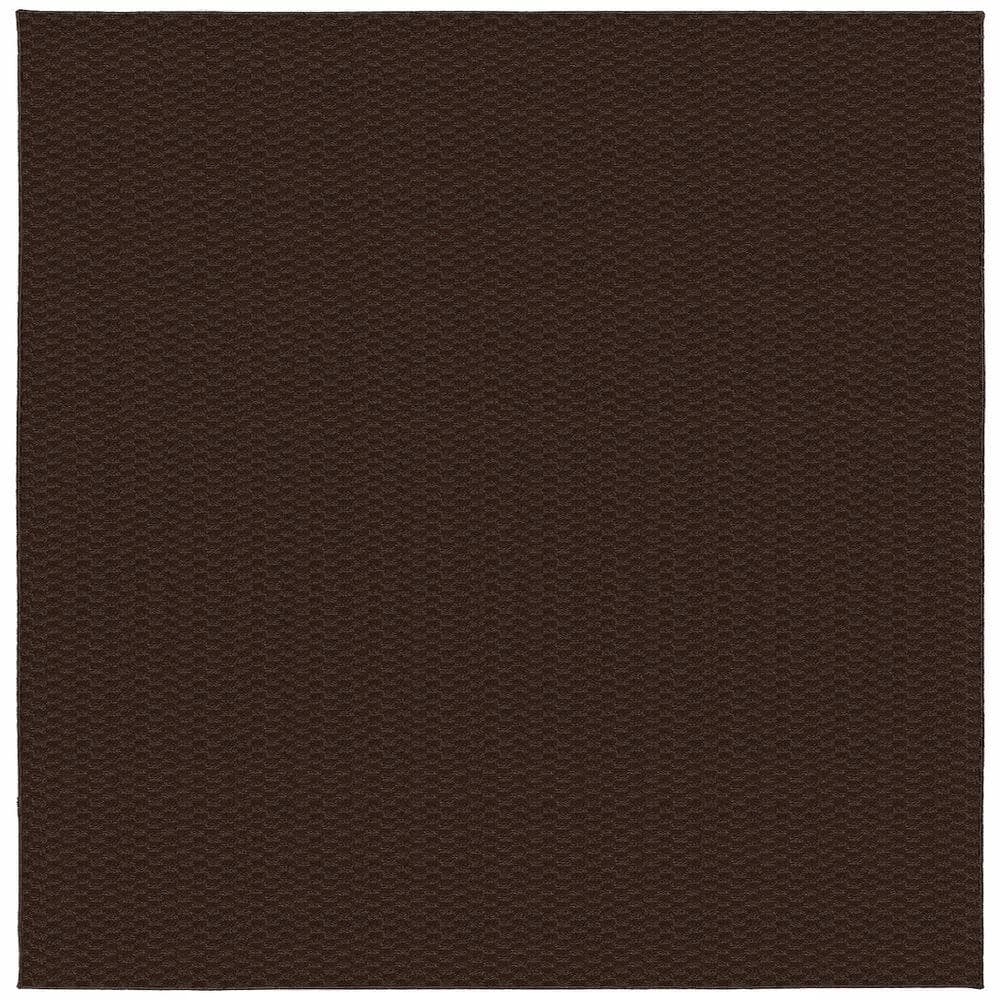 Medallion Chocolate 12' Square Tufted Synthetic Area Rug
