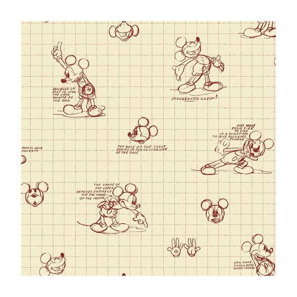 York Wallcoverings Mickey Mouse Sketches Wallpaper
