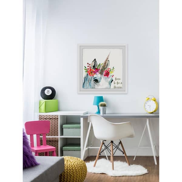 Unbranded 40 in. H x 40 in. W "Born Unicorn" by Marmont Hill Framed Printed Wall Art
