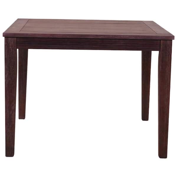 Courtyard Casual Bridgeport II Dining Table 39 in. x 39 in. Stained Eucalyptus Wood Knock Down Packing