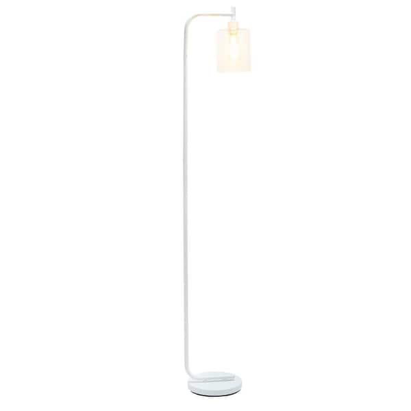 Humaan Terugroepen atmosfeer Simple Designs 67 in. White Modern Iron Lantern Floor Lamp with Glass Shade  LF2009-WHT - The Home Depot
