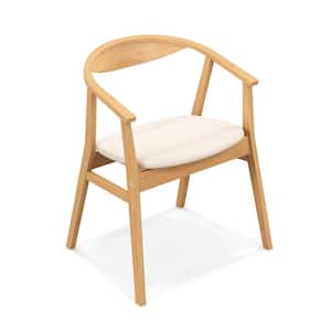 Natural Leisure Bamboo Armchair Modern Accent Chair with Curved Back and Bamboo Structure