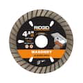 RIDGID 4-1/2 in. Masonry Cutting Turbo Rim Diamond Saw Blade