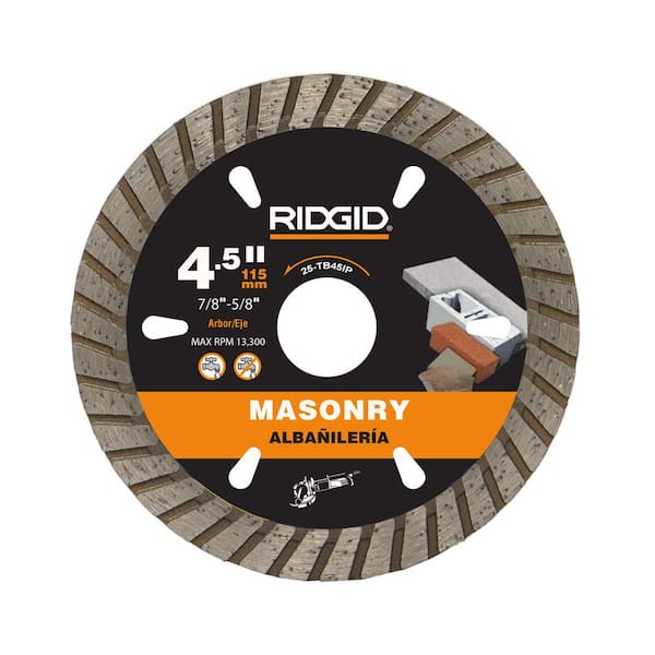 RIDGID 4-1/2 in. Masonry Cutting Turbo Rim Diamond Saw Blade