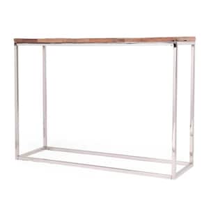 Greycliff Rectangle Natural and Silver Handcrafted 43.5 in Console Table