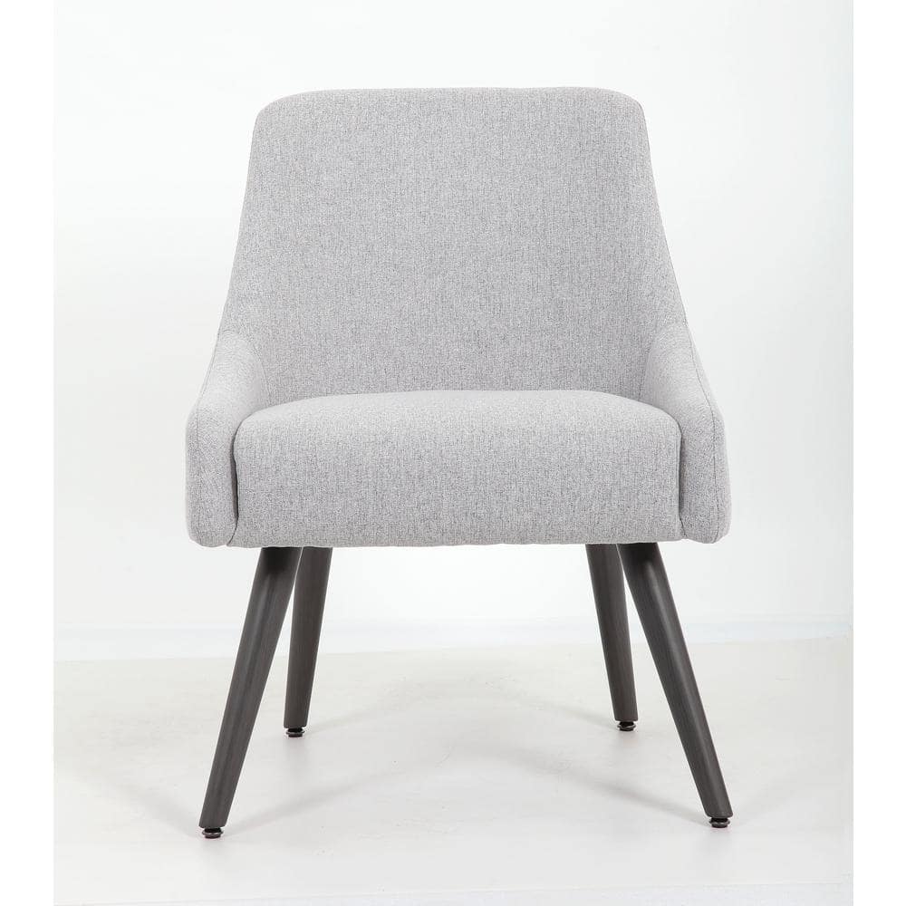 Boyle Heritage Gray Poly-Linen Weave Guest Chair with Metal Legs