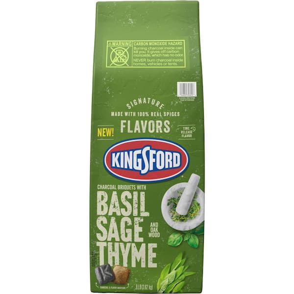 Kingsford 8 lb. BBQ Smoker Charcoal Grilling Briquettes with Basil Sage Thyme and Oak Wood