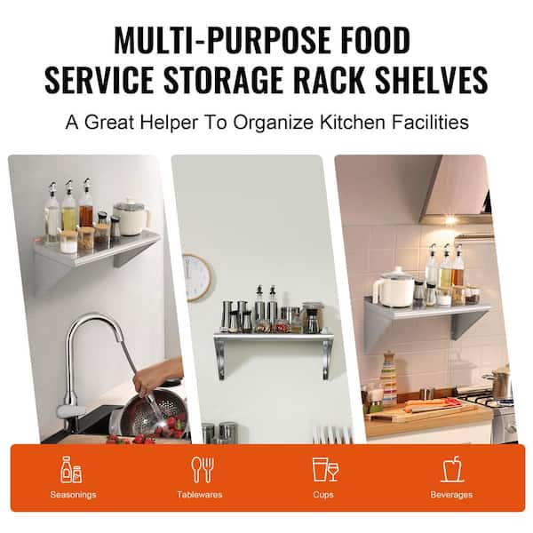 Stainless Steel Wall-Mounted Storage Racks Collection