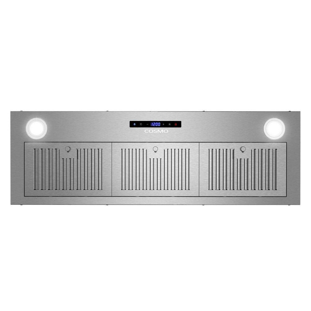 Cosmo 36" Stainless Steel Insert Range Hood with LED Lights