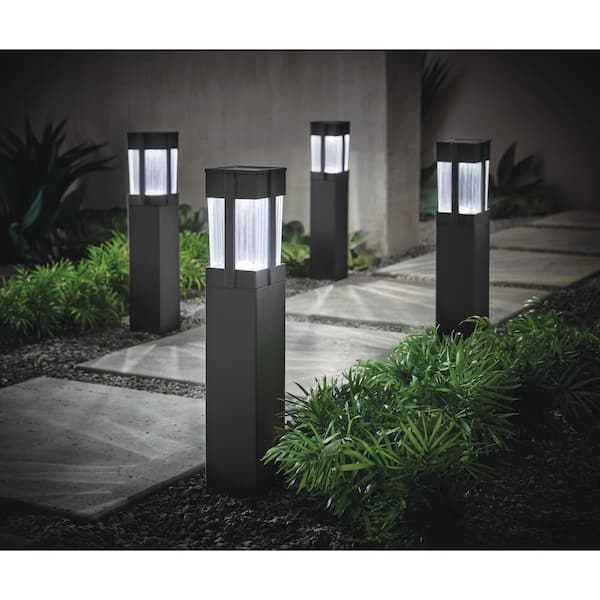 Home Decorators Collection Sumner 20 Lumen Black LED Weather Resistant Outdoor Solar Path Light with Glass Lens (4-Pack)