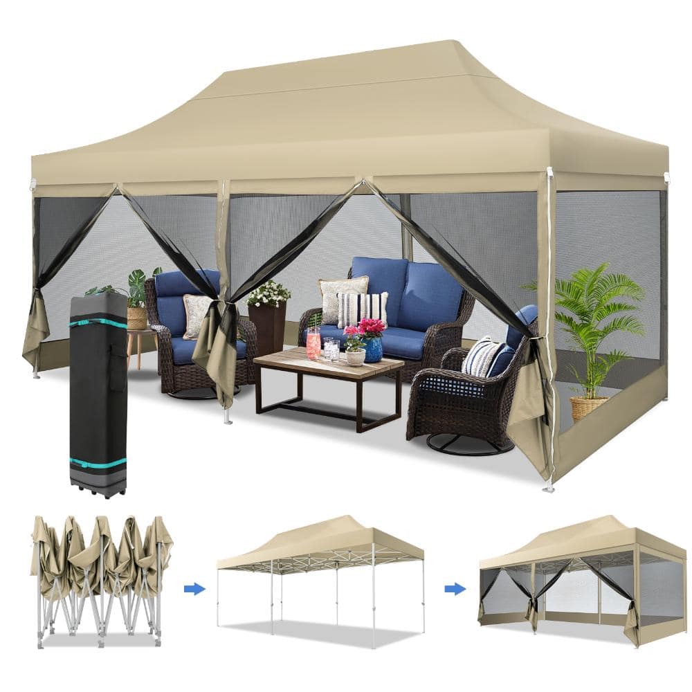 10x20 Heavy Duty Canopy Tent, Pop up Gazebo with Netting Screened price history on PriceWatchPro