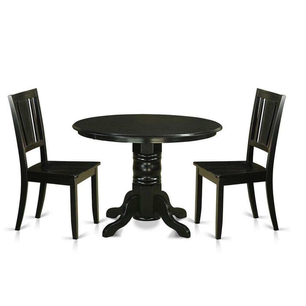 3-Piece Black Finish Solid Wood Top - Dining Room Set - Seats 4 price history on PriceWatchPro