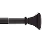 36 in. - 72 in. Telescoping 1 in. Single Curtain Rod Kit in Oil-Rubbed Bronze with Urn Square Finials