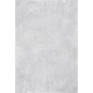 Loni Solid Machine Washable Shag Light Gray 6 ft. x 9 ft. Area Rug