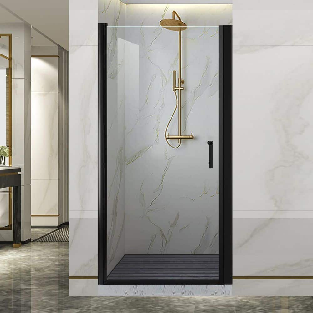34-35.9 in. W x 72 in. H Black Frameless Pivot Shower Door with 1/4 in. Thick Tempered Glass price history on PriceWatchPro