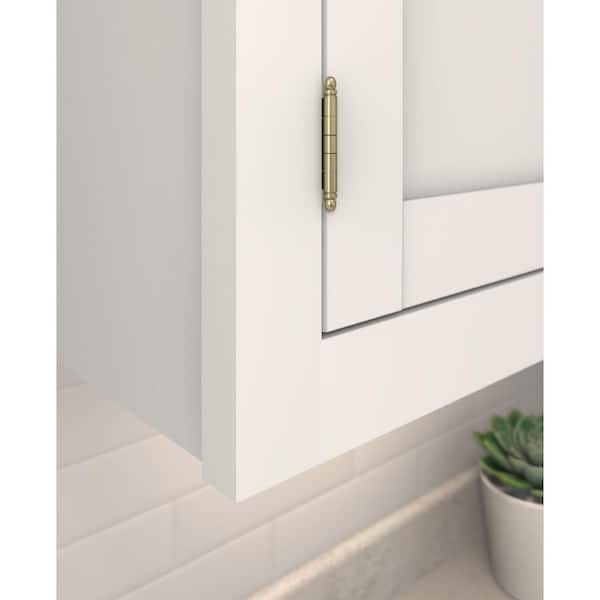 Golden Champagne 3/4 in. (19 mm) Door Thickness Full Inset, Full Wrap Ball Tip Cabinet Hinge - Single Hinge