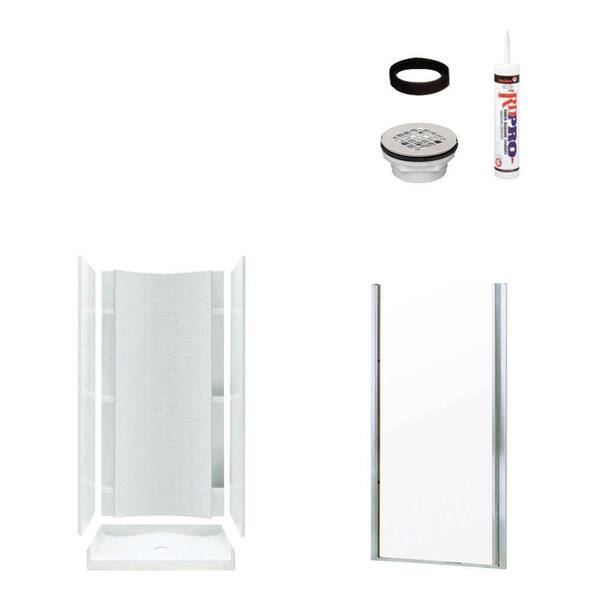 STERLING Accord 36 in. x 36 in. x 77 in. Shower Kit with Shower Door in White/Chrome-DISCONTINUED
