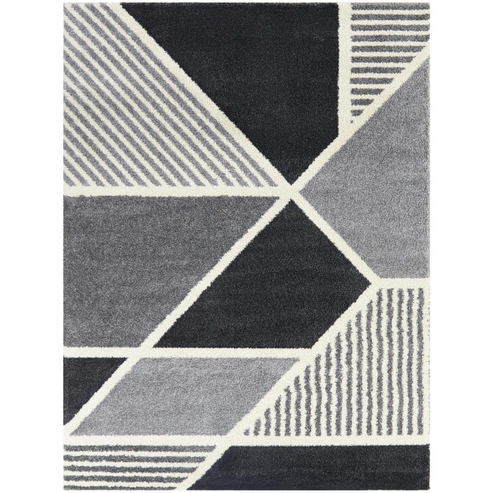 BALTA Rafael Charcoal 5 ft. 3 in. x 7 ft. Geometric Area Rug 3099094