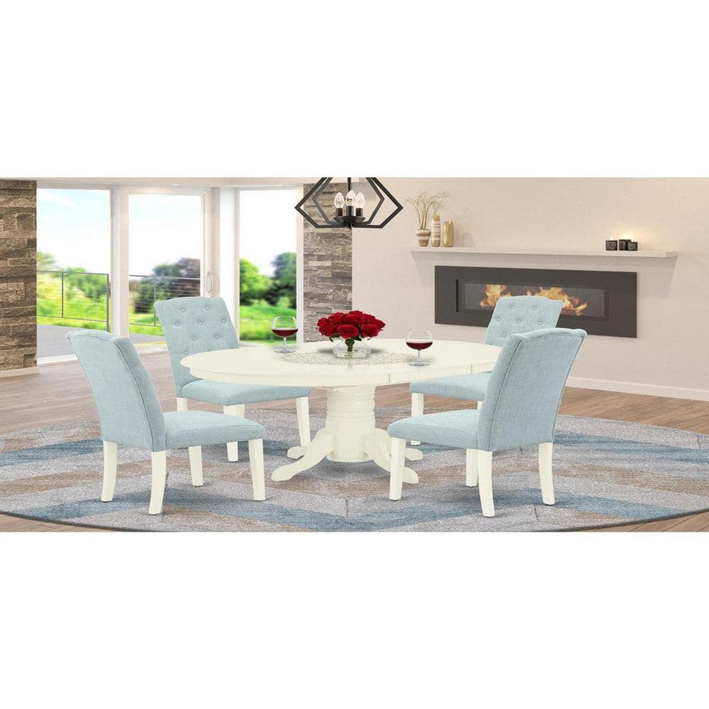 East West Furniture CACE7-LWH-15 7Pc Dinette Set Includes A Rectangular East West Furniture CACE7-LWH-15 7Pc Dinette Set Includes A Rectangular