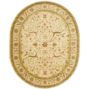 Antiquity Ivory 8 ft. x 10 ft. Oval Border Area Rug