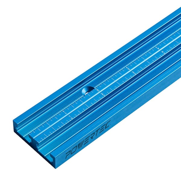 ‎POWERTEC 36 in. Double-Cut Profile Universal T-Track with Predrilled Mounting Holes and Dual Laser Engraved Scale