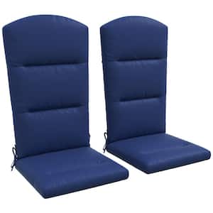 24.75 in. x 58.7 in. Blue Outdoor Adirondack Chair Cushion for Chairs with Seat, Back, Ties (2-Pack)