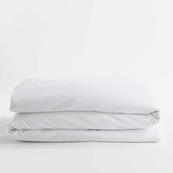 The Company Store Classic Solid White Sateen Queen Duvet Cover DU03-Q ...