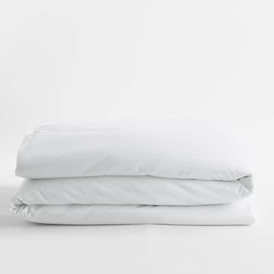 Classic Solid White Sateen Twin Duvet Cover