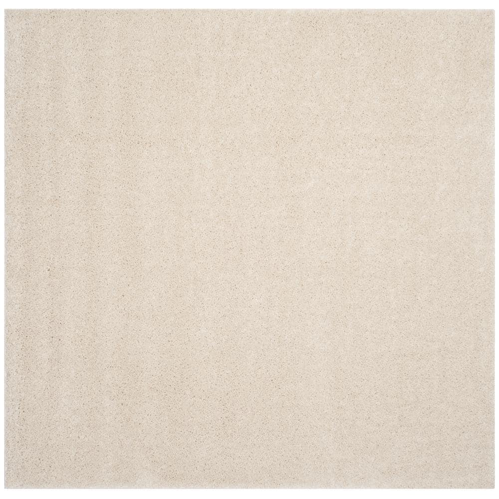 SAFAVIEH Arizona Shag Cream 7 ft. x 7 ft. Square Solid Area Rug ASG820A ...