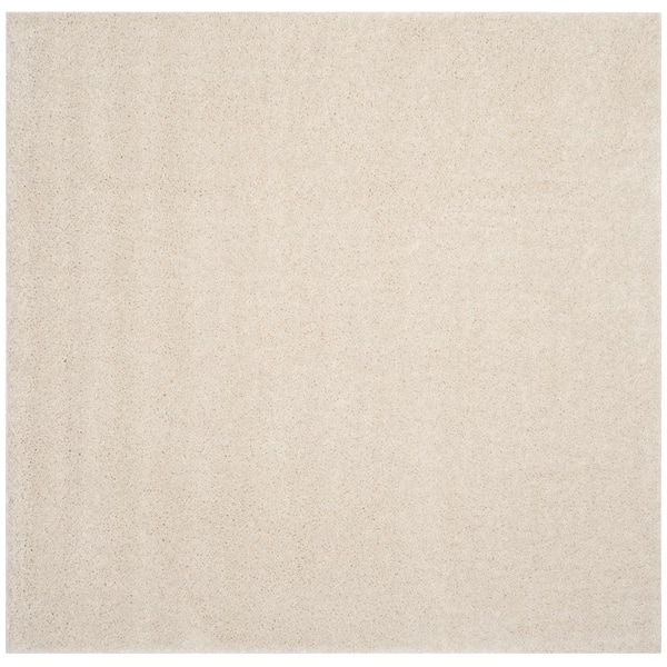 SAFAVIEH Arizona Shag Cream 7 ft. x 7 ft. Square Solid Area Rug