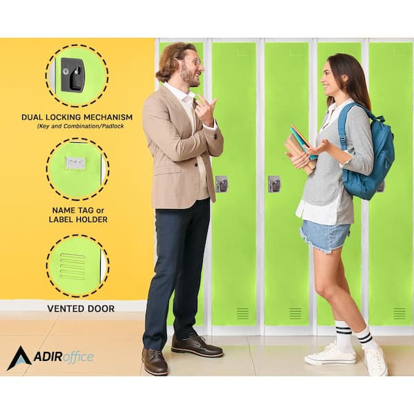 629-Series 72 in. H 1-Tier Steel Key Lock 2-Shelf Storage Locker Free Standing Cabinets in Green (2-Pack)