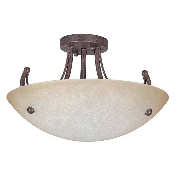 Sunset Fiscus 2-Light Oil Rubbed Bronze Semi Flush Mount