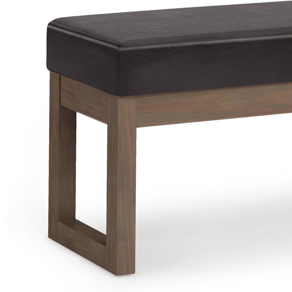 Milltown Tanners Brown Faux Leather Narrow Profile Ottoman