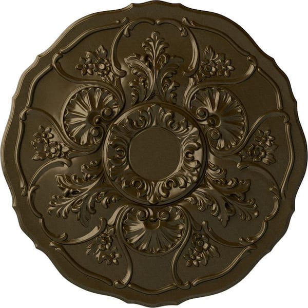 Ekena Millwork 22-1/2" x 1-1/2" Cornelia Urethane Ceiling Medallion (Fits Canopies upto 4"), Brass