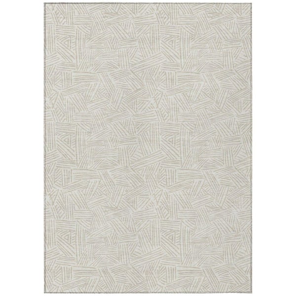 Chantille Machine Washable Indoor/Outdoor Abstract ACN2648 Ivory 10 ft. x 14 ft. Area Rug