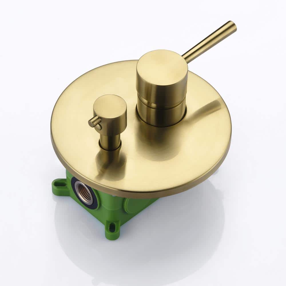 Brushed Gold Wall Mounted Rain Shower Faucet Set