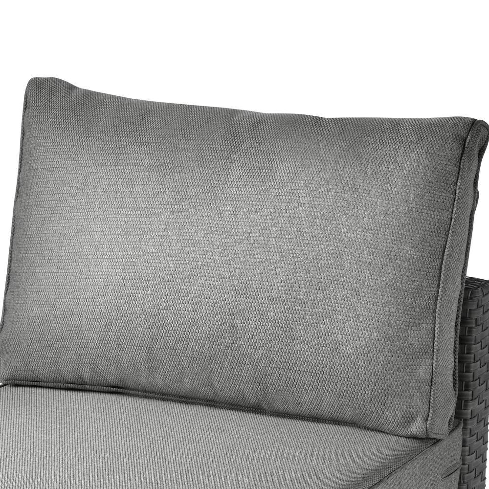 Gray Wicker 8-Piece Outdoor Sofa Set with Cushions