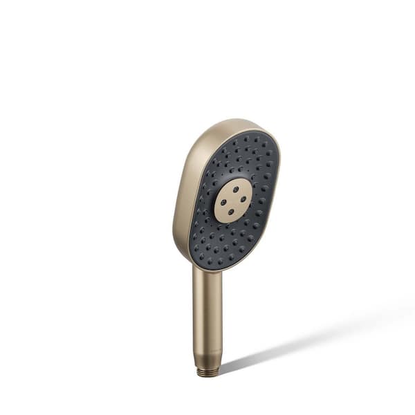 KOHLER Statement Oblong 3-Spray Patterns Wall Mount Handheld Shower Head 2.5 GPM in Vibrant Brushed Bronze