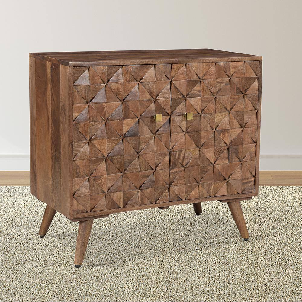 Veneto Mid-Century Modern Walnut Accent Cabinet with Adjustable Shelving