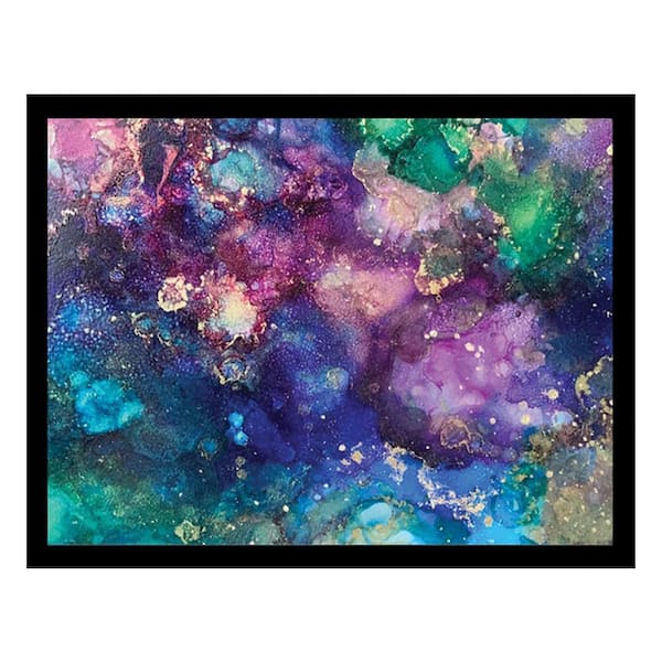 VENICE BEACH Collections Wahl Alcohol Inks Design-Green/Purple Framed Print by Sarah Wahl 1 Piece Framed Graphic Print 18 in. x 14 in.