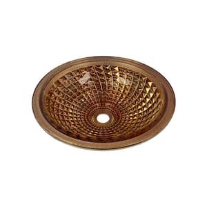Conch Classic Gold Tempered Glass Round Vessel Sink - 16 in.
