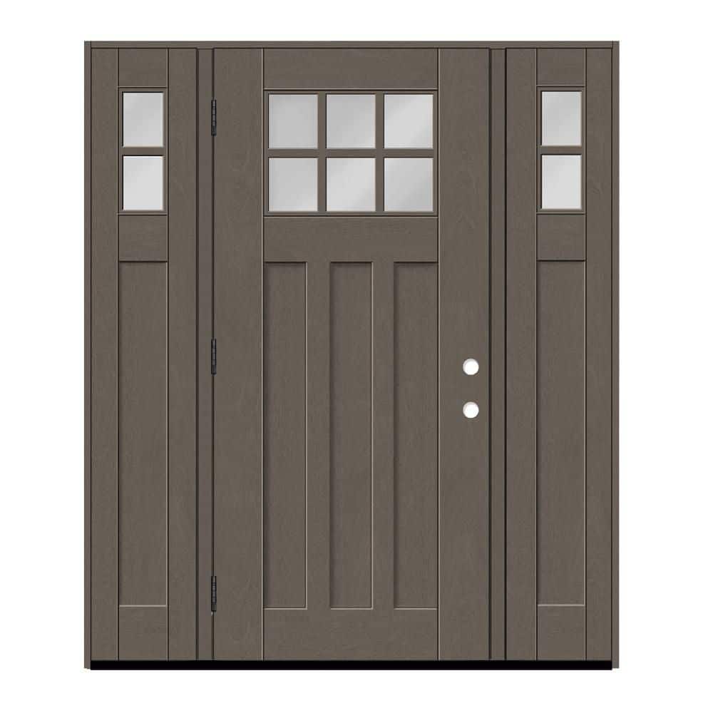 Regency 60 in. x 80 in. 6L Toplite Clear Glass RHOS Ashwood Mahogany Fiberglass Prehung Front Door w/ 10in.SLs_4in.Jamb price history on PriceWatchPro